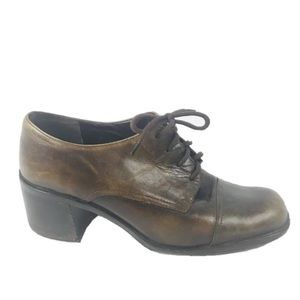 Vintage Nine West Brown Block Heels Loafers- 7.5